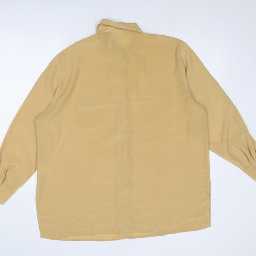 Essentials Womens Yellow Polyester Basic Button-Up Size 18 Collared - Size 18-20