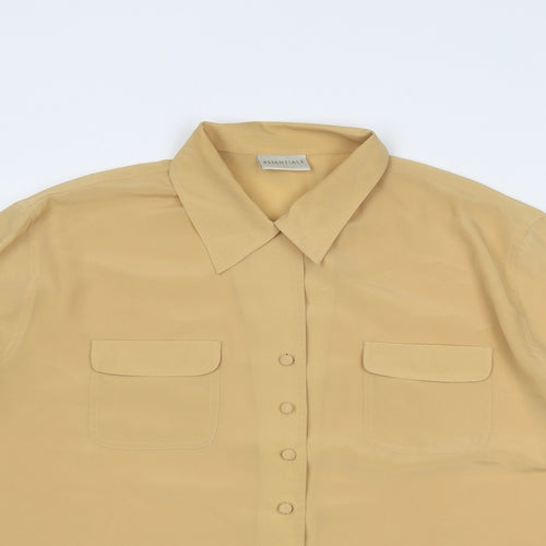 Essentials Womens Yellow Polyester Basic Button-Up Size 18 Collared - Size 18-20
