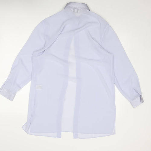 Whimsy Womens Purple Polyester Tunic Blouse Size 10 Collared