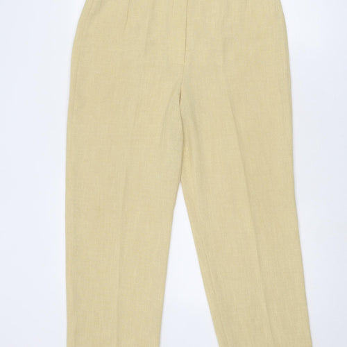 Libra Womens Yellow Polyester Trousers Size 12 Regular Zip