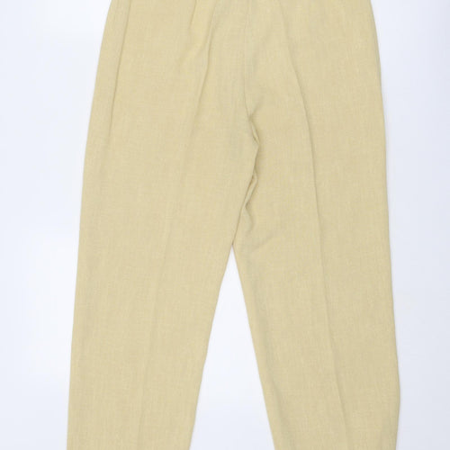 Libra Womens Yellow Polyester Trousers Size 12 Regular Zip