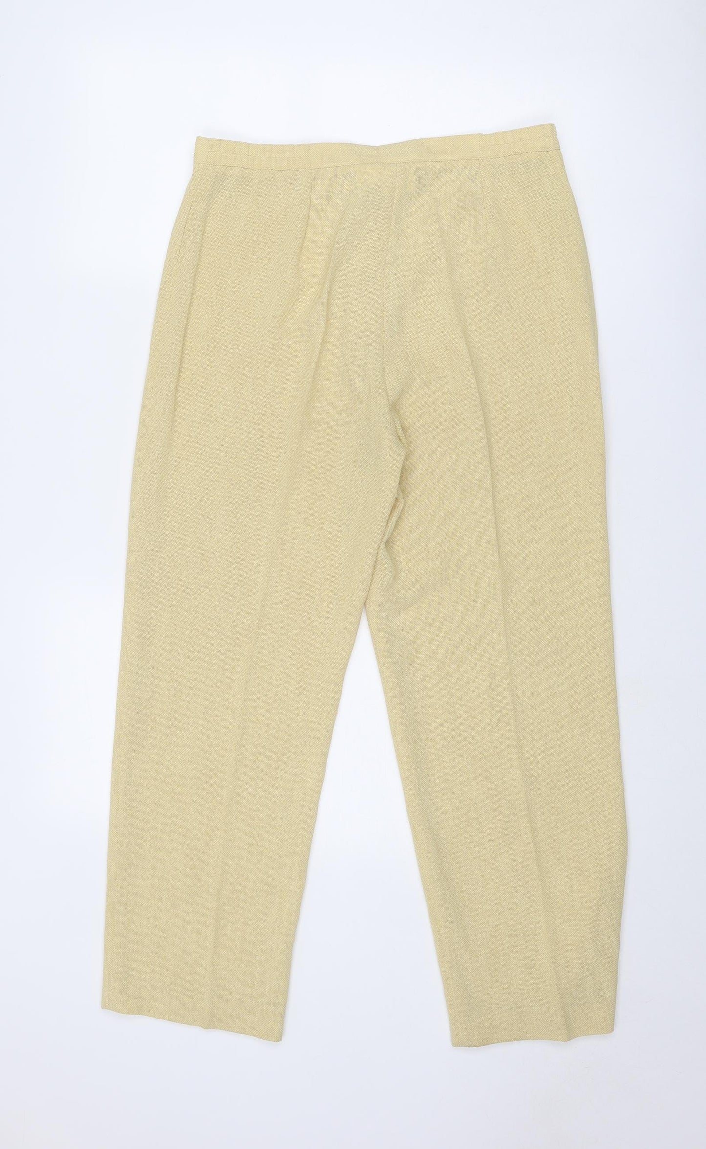 Libra Womens Yellow Polyester Trousers Size 12 Regular Zip
