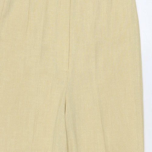 Libra Womens Yellow Polyester Trousers Size 12 Regular Zip