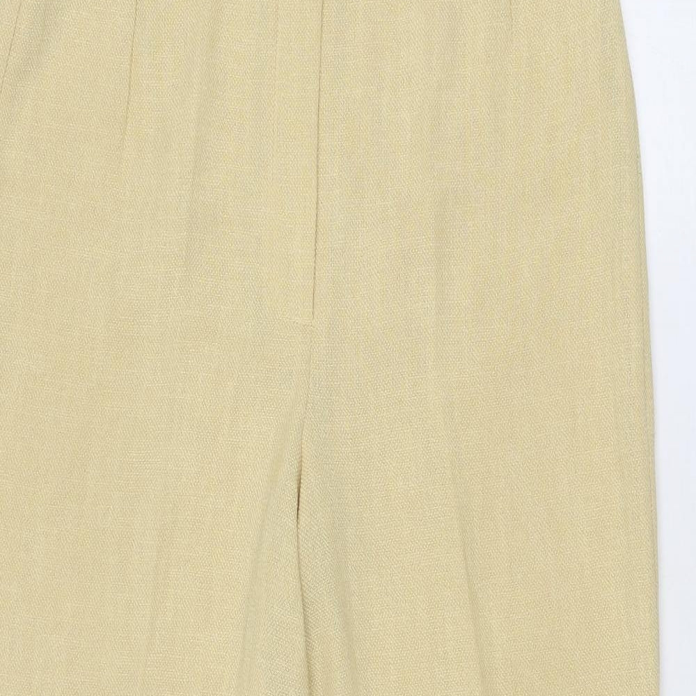 Libra Womens Yellow Polyester Trousers Size 12 Regular Zip