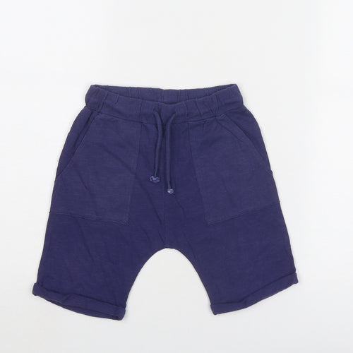 NEXT Boys Blue Cotton Jogger Trousers Size 3-4 Years Regular Drawstring