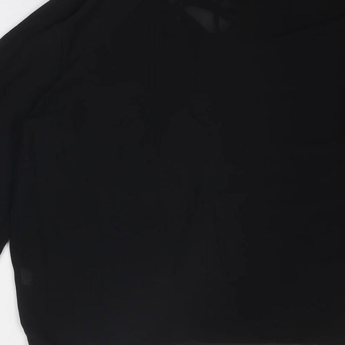 Boohoo Womens Black Polyester Basic Blouse Size 12 V-Neck