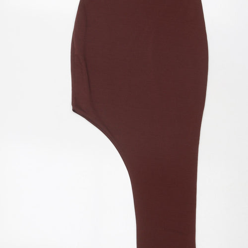 Misspap Womens Brown Polyester Bandage Skirt Size 6