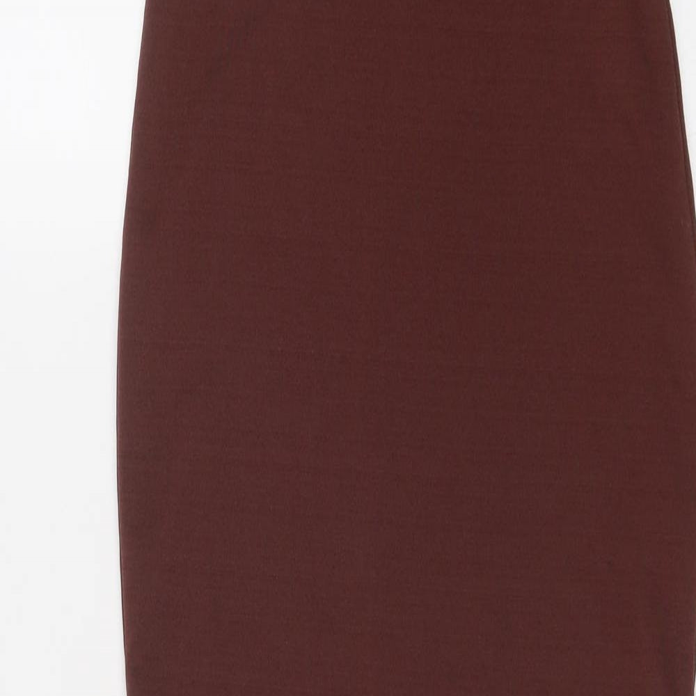 Misspap Womens Brown Polyester Bandage Skirt Size 6