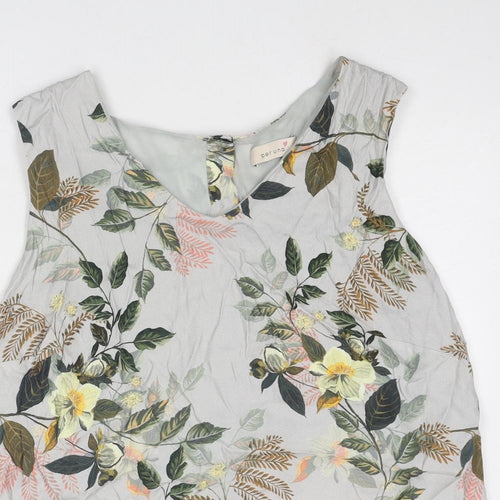 Per Una Womens Grey Floral Viscose Basic Blouse Size 20 Boat Neck