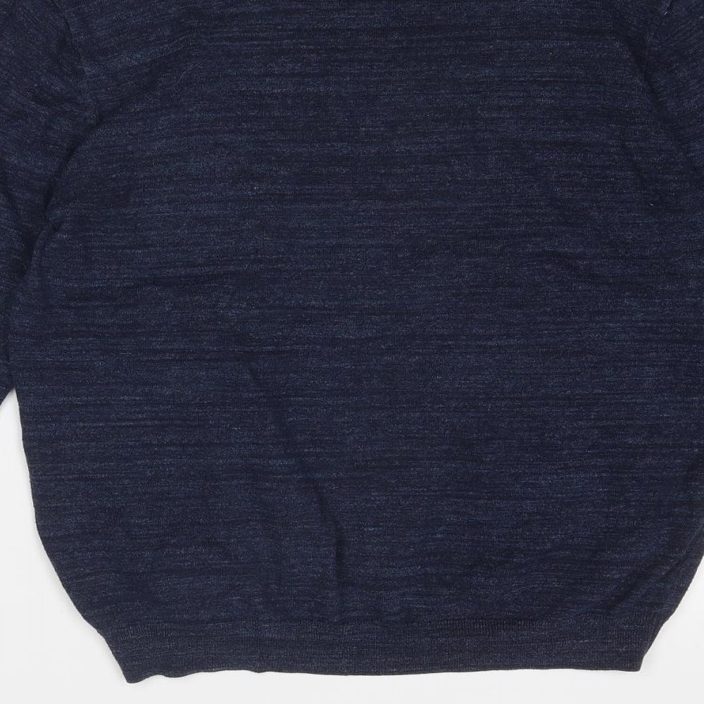 NEXT Mens Blue Round Neck Cotton Pullover Jumper Size L Long Sleeve