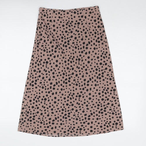 Nasty Gal Womens Brown Geometric Polyester Peasant Skirt Size 8 Zip