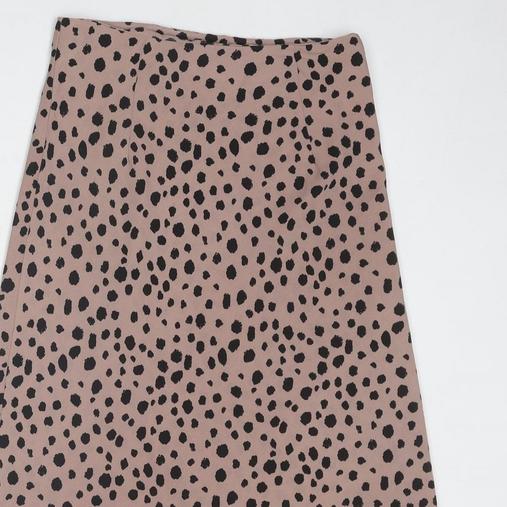 Nasty Gal Womens Brown Geometric Polyester Peasant Skirt Size 8 Zip