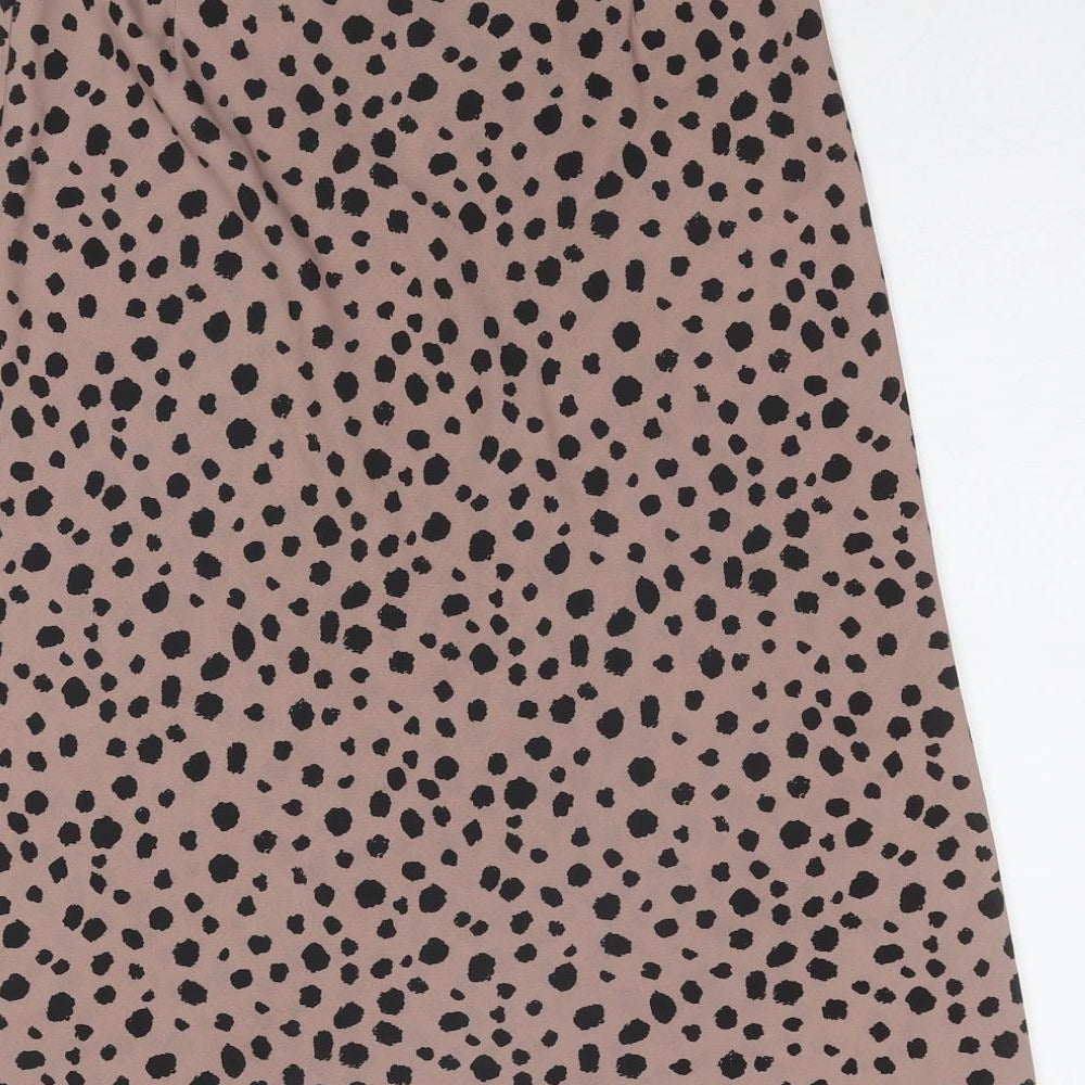 Nasty Gal Womens Brown Geometric Polyester Peasant Skirt Size 8 Zip