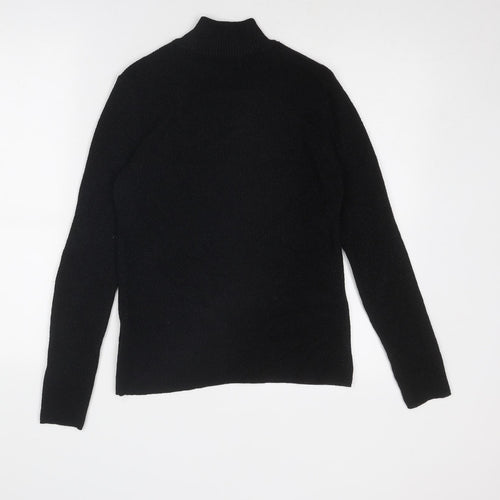 b.young Womens Black Mock Neck Cotton Pullover Jumper Size S
