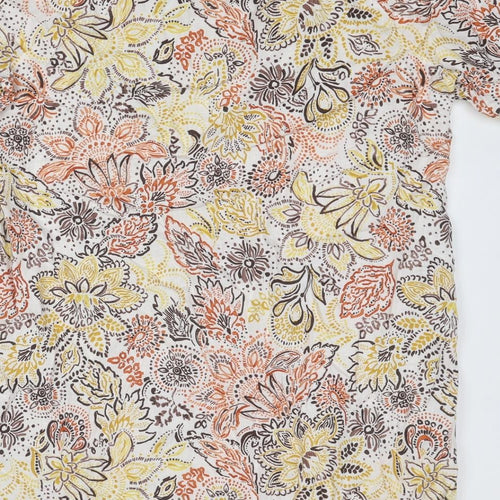 Gerry Weber Womens Multicoloured Floral Linen A-Line Size 16 Round Neck Pullover