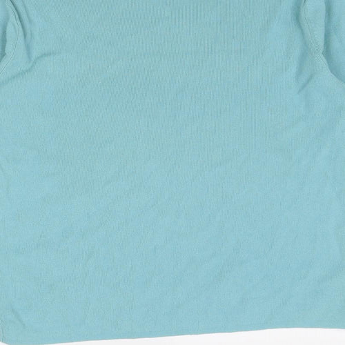 Tiffany Womens Blue Viscose Basic Blouse Size 18 Boat Neck - Ribbed Size 18-20