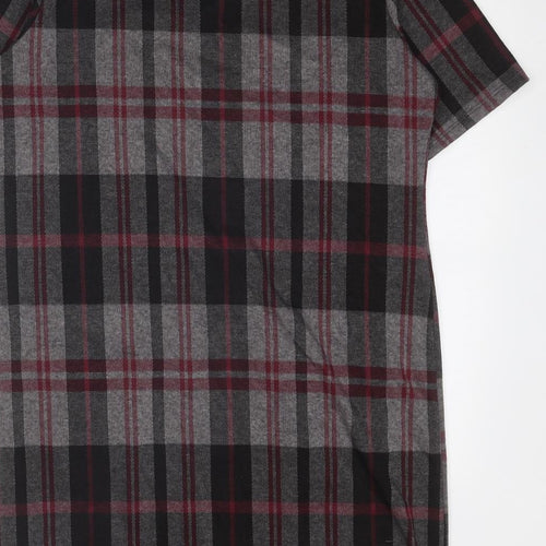 Red Herring Womens Grey Plaid Polyester Shift Size 16 Round Neck Pullover