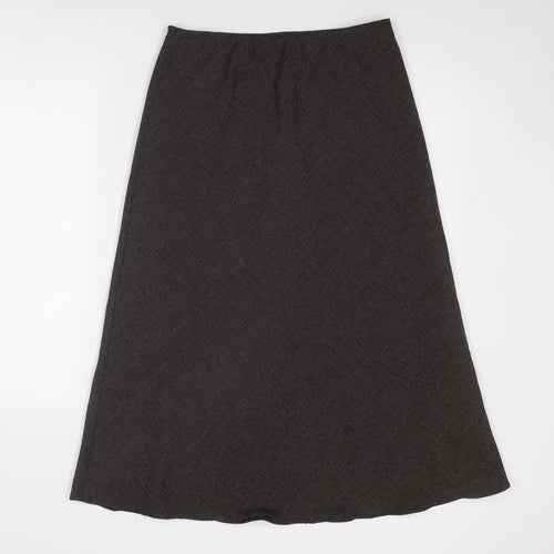 Marks and Spencer Womens Brown Polyester Swing Skirt Size 12