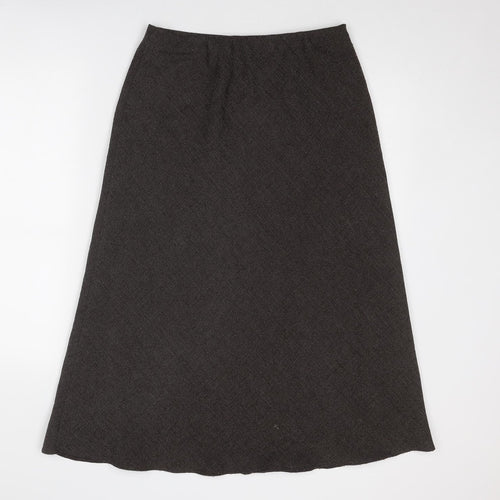 Marks and Spencer Womens Brown Polyester Swing Skirt Size 12