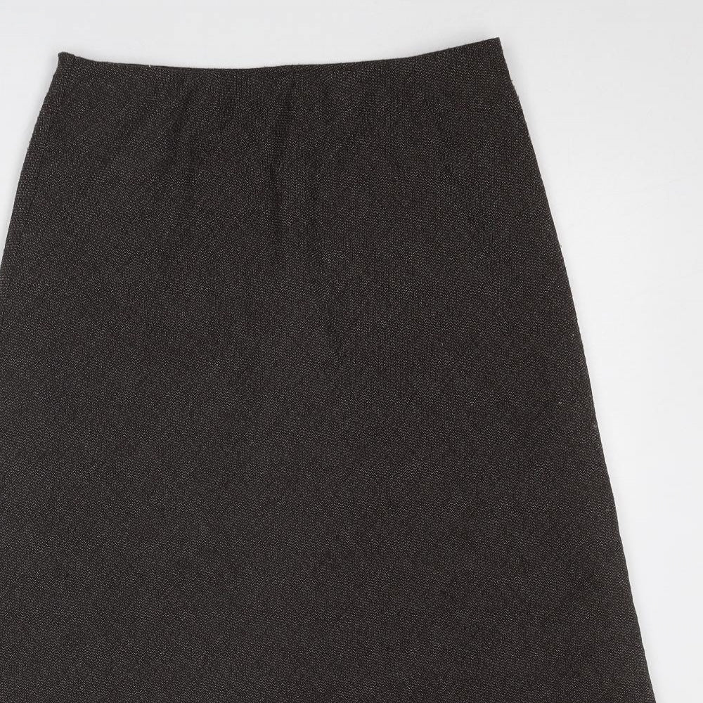 Marks and Spencer Womens Brown Polyester Swing Skirt Size 12