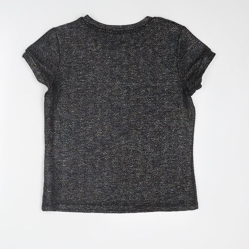NEXT Womens Black Polyester Basic T-Shirt Size 12 Round Neck