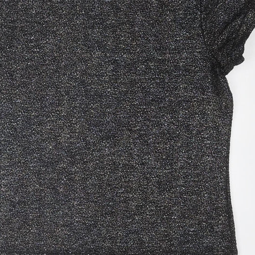 NEXT Womens Black Polyester Basic T-Shirt Size 12 Round Neck