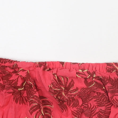 Topshop Womens Pink Floral Viscose Cropped Tank Size 8 Off the Shoulder