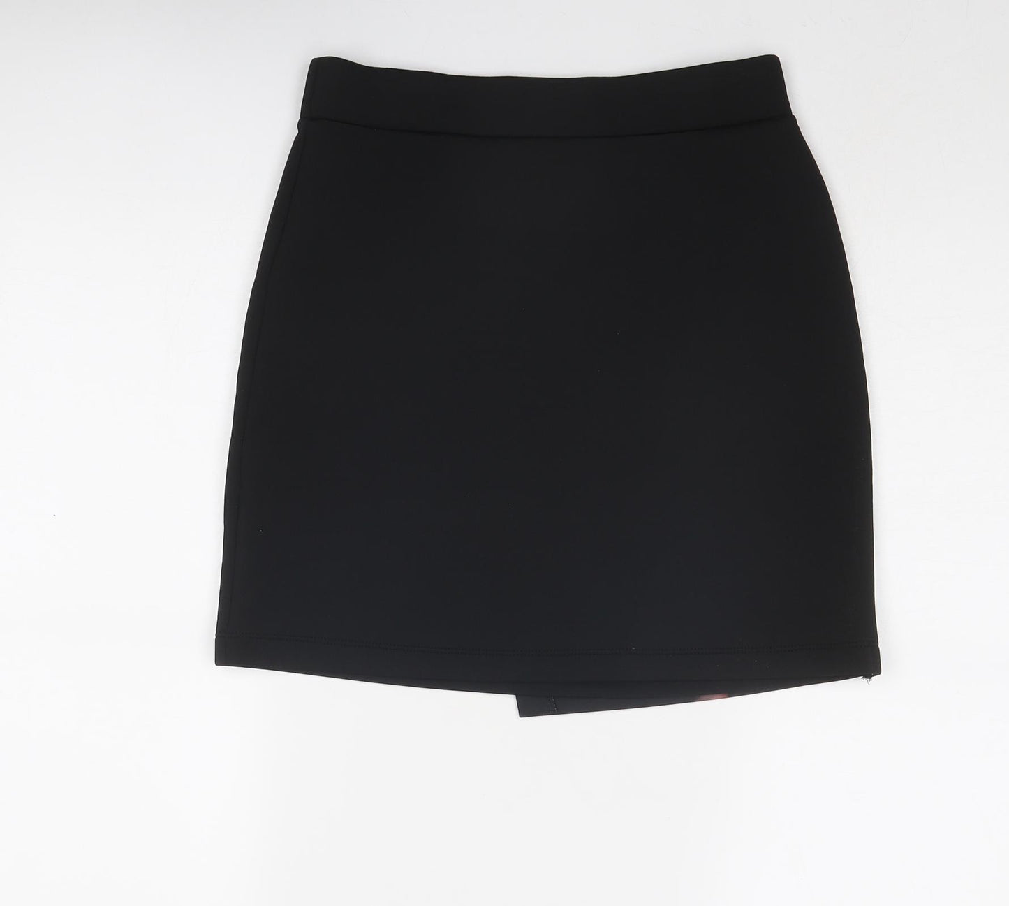 Topshop Womens Black Floral Polyester A-Line Skirt Size 10