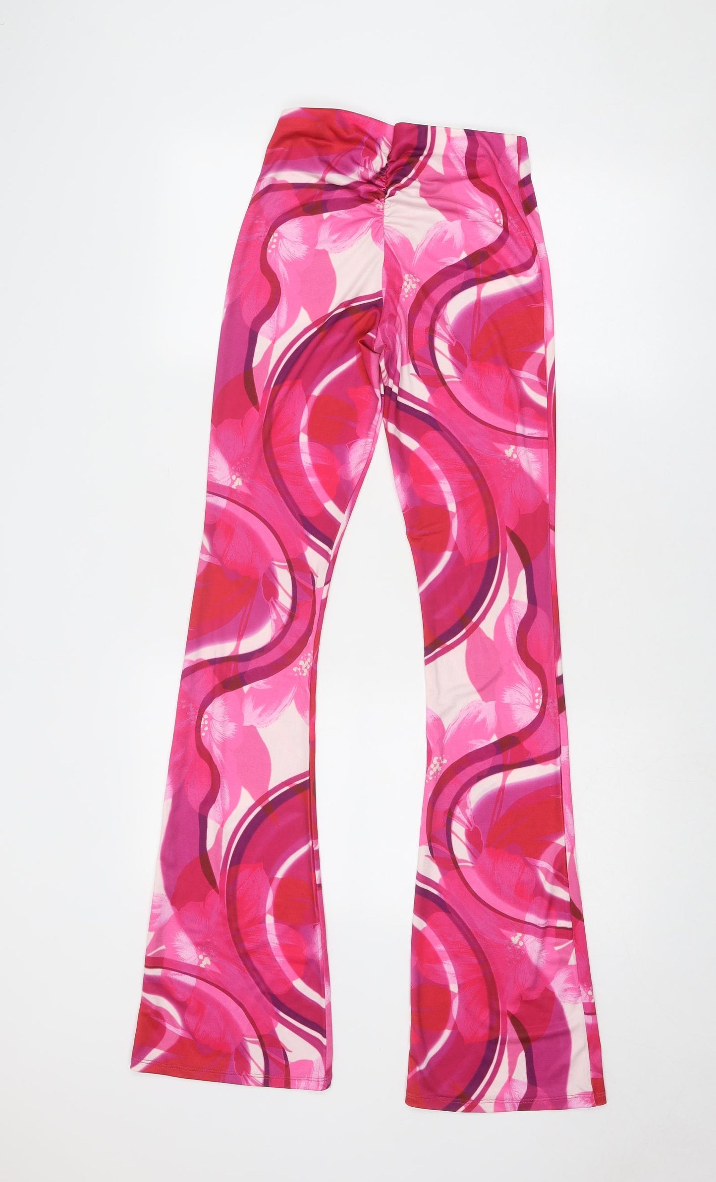 As You Womens Pink Geometric Polyester Trousers Size 8 Regular