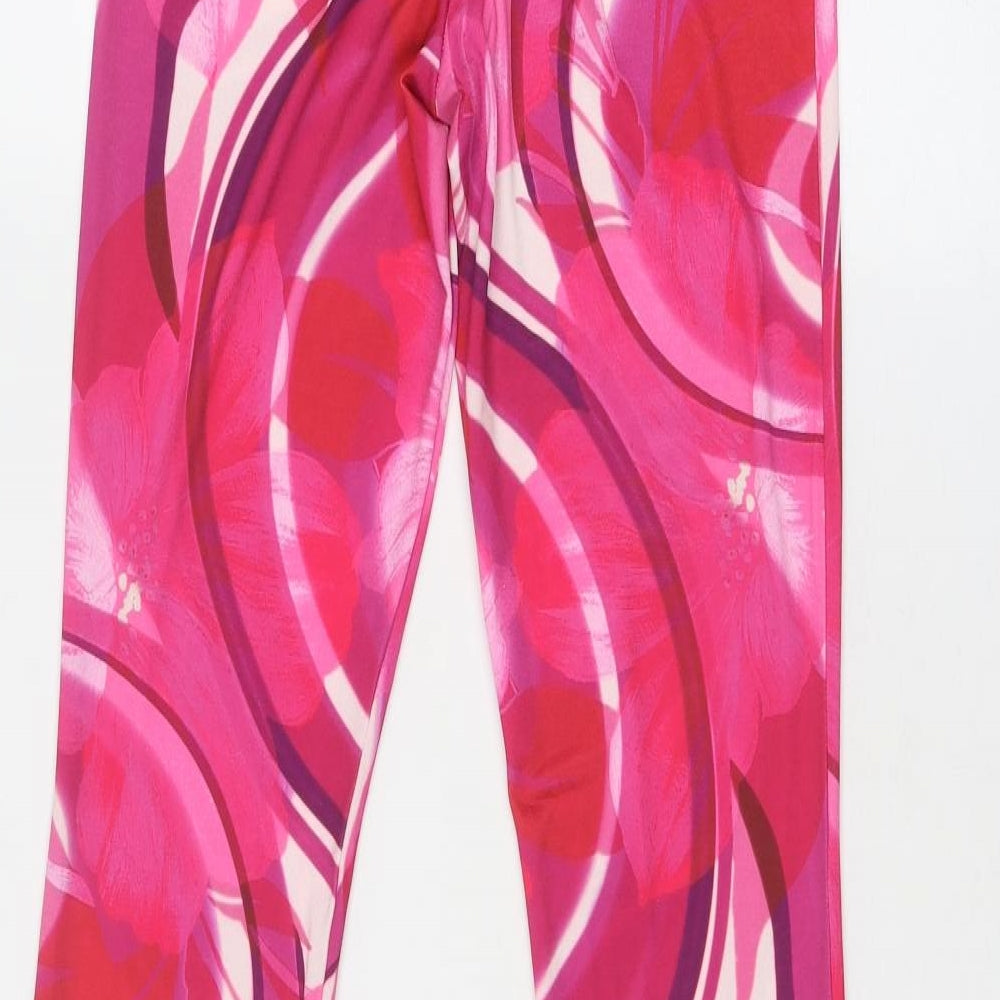 As You Womens Pink Geometric Polyester Trousers Size 8 Regular