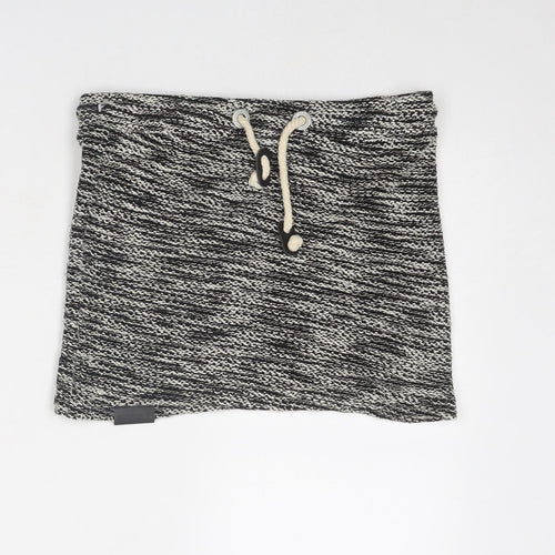 Shisha Womens Black Geometric Cotton A-Line Skirt Size XS Drawstring