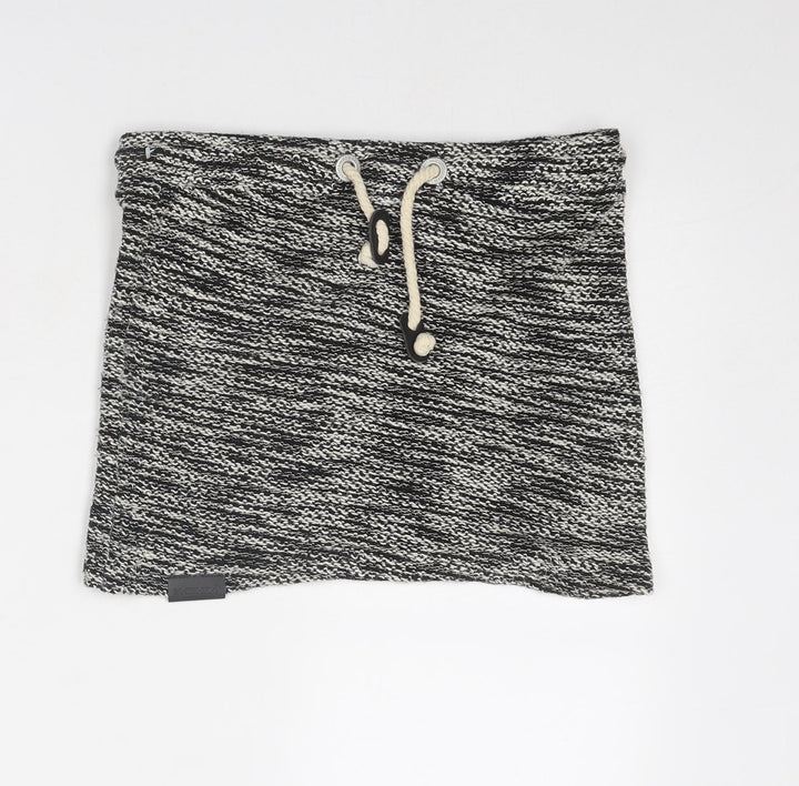 Shisha Womens Black Geometric Cotton A-Line Skirt Size XS Drawstring