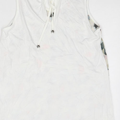 Maloka Womens Multicoloured Geometric Viscose Basic Tank Size 6 V-Neck