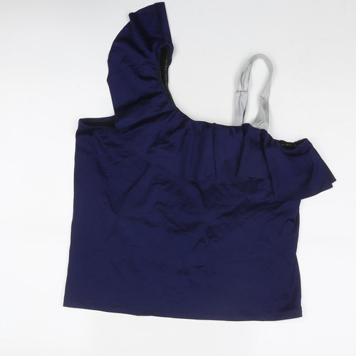 ASOS Womens Blue Polyester Basic Blouse Size 24 One Shoulder
