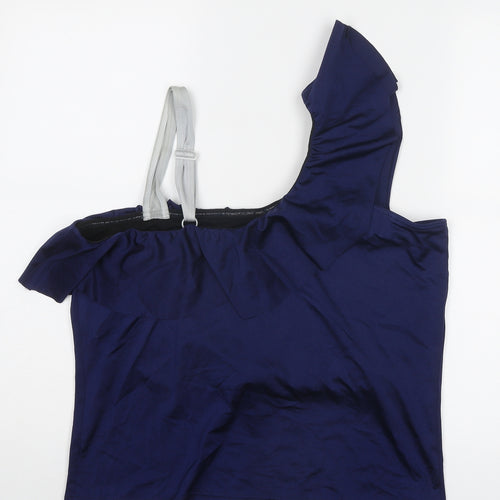 ASOS Womens Blue Polyester Basic Blouse Size 24 One Shoulder
