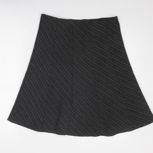 Marks and Spencer Womens Grey Geometric Polyester Swing Skirt Size 12