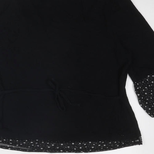 Cotton Traders Womens Black Cotton Basic T-Shirt Size 14 Round Neck - Size 14-16