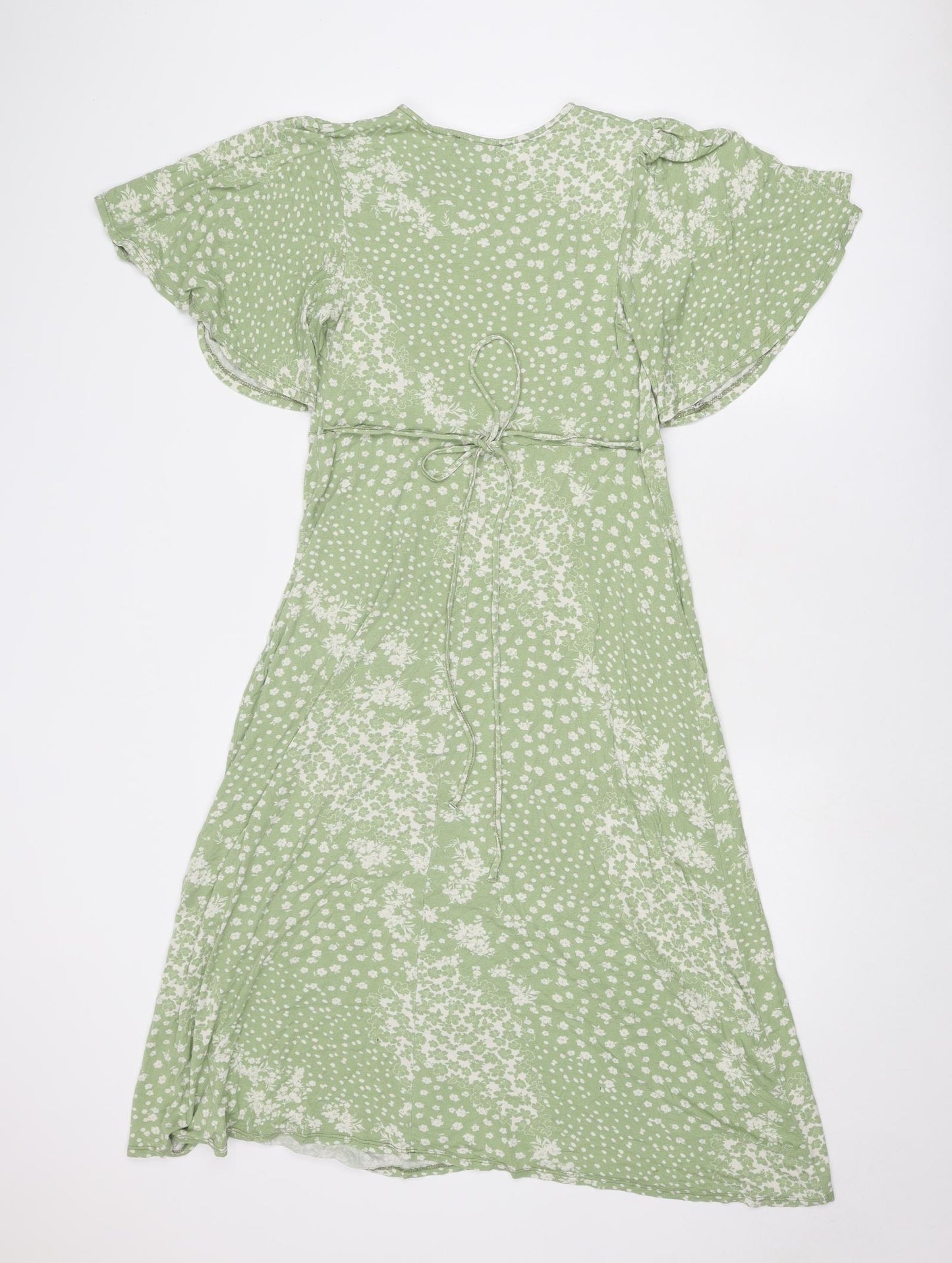 New Look Maternity Womens Green Floral Viscose Trapeze & Swing Size 10 Round Neck Pullover