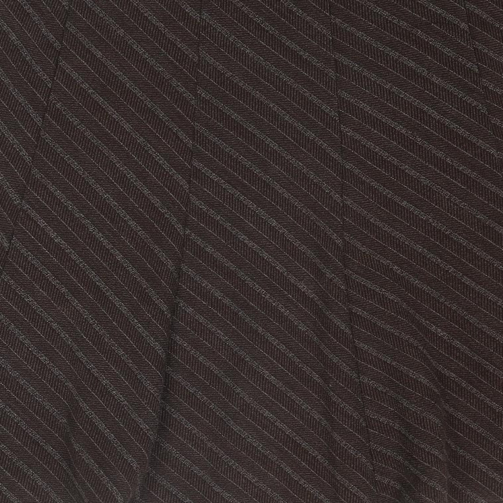 Marks and Spencer Womens Brown Striped Polyester Swing Skirt Size 12