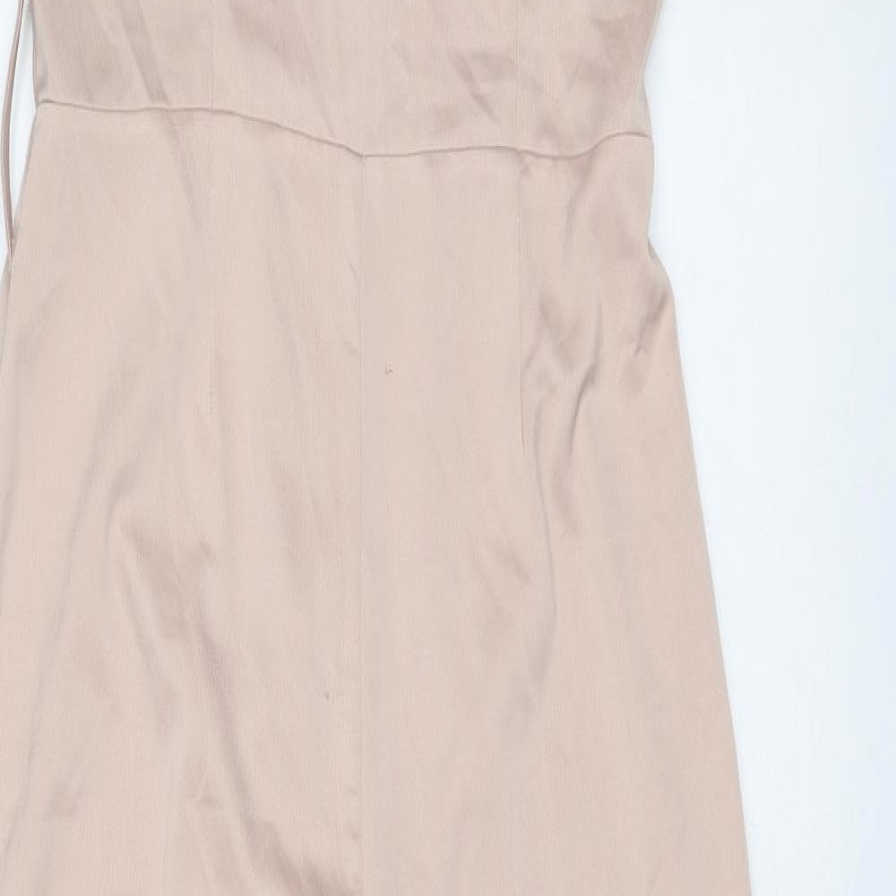 Missguided Womens Pink Polyester Jumpsuit One-Piece Size 10 Zip