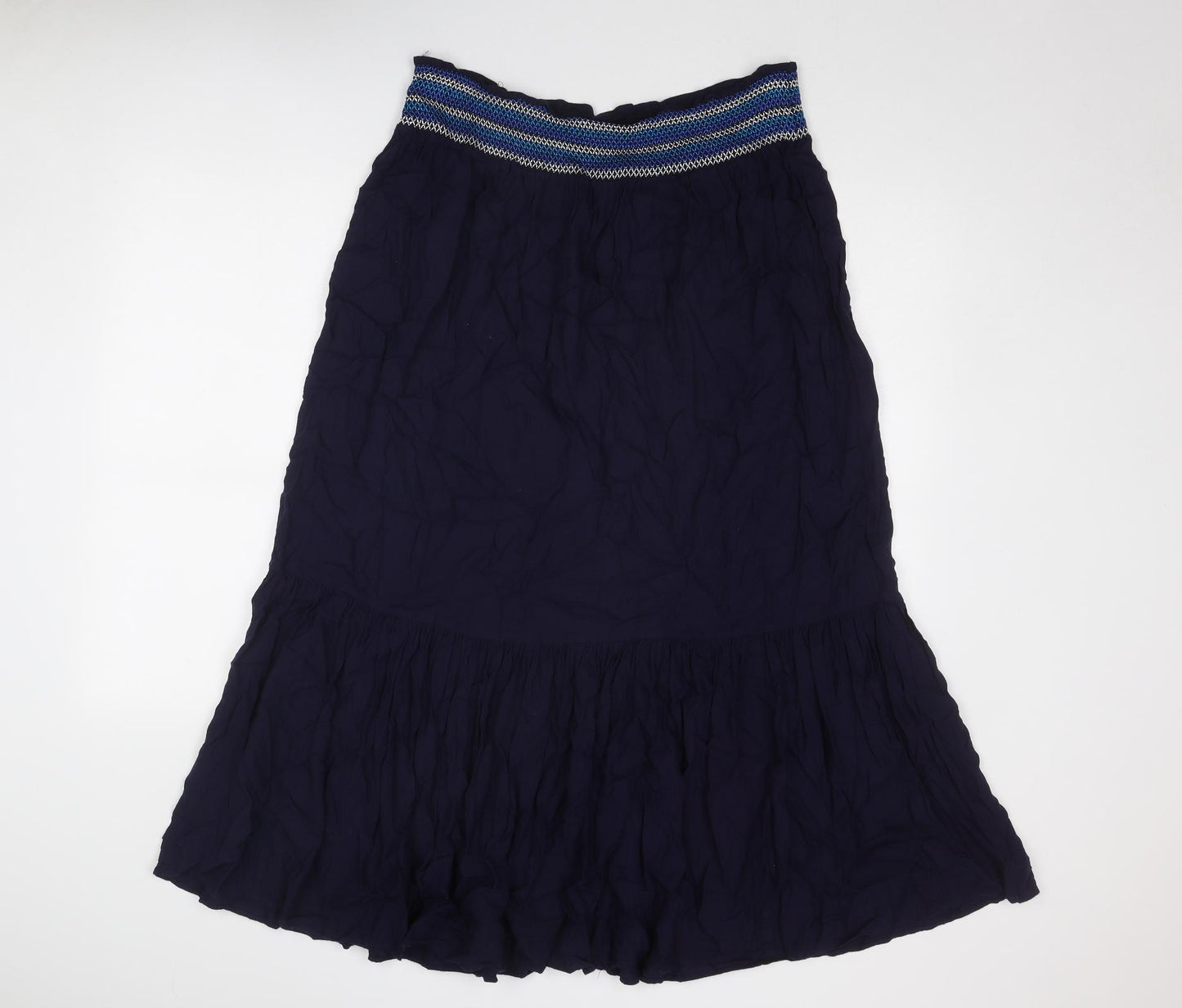 BHS Womens Blue Viscose Peasant Skirt Size 14
