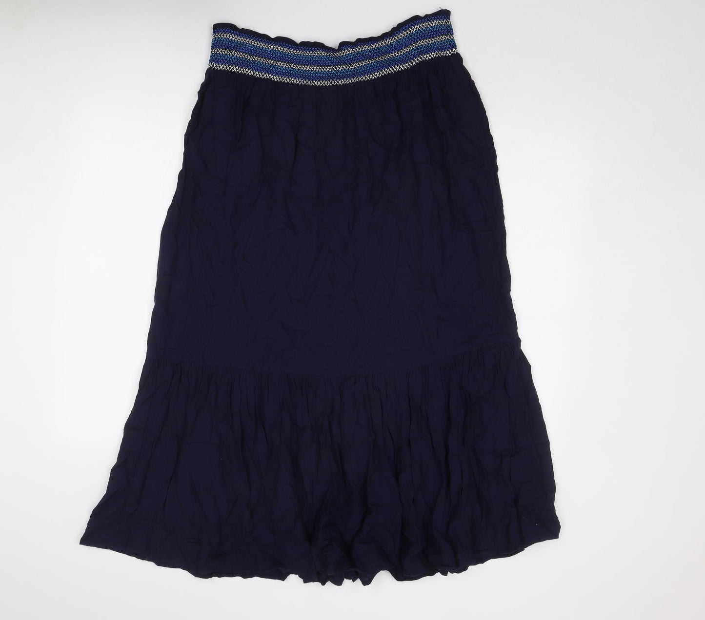 BHS Womens Blue Viscose Peasant Skirt Size 14
