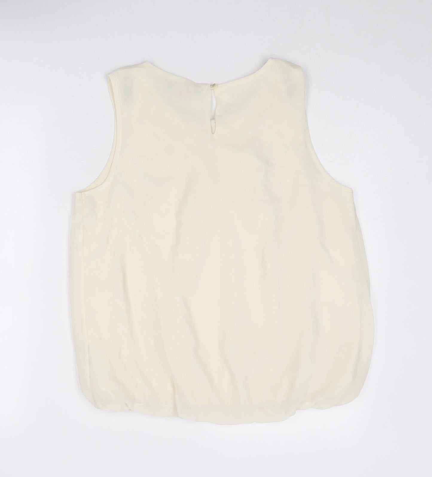 Dorothy Perkins Womens Ivory Polyester Basic Blouse Size 14 Round Neck