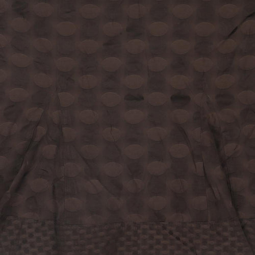 Marks and Spencer Womens Brown Geometric Cotton Swing Skirt Size 22 Zip