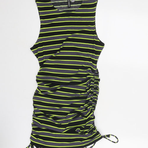 Divided by H&M Womens Black Striped Polyester Tank Dress Size S Round Neck Pullover