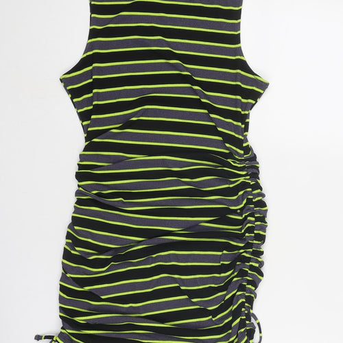 Divided by H&M Womens Black Striped Polyester Tank Dress Size S Round Neck Pullover