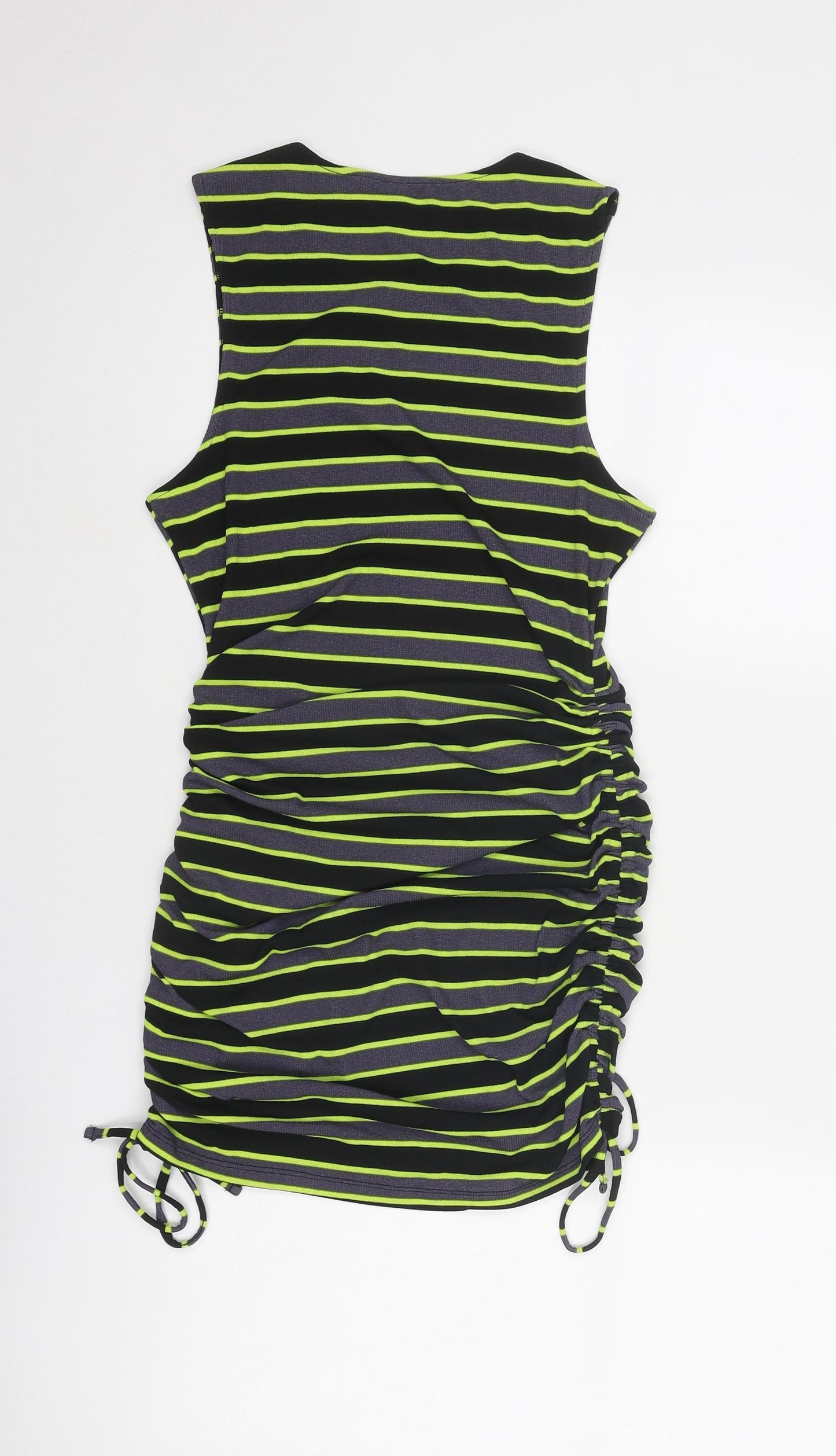Divided by H&M Womens Black Striped Polyester Tank Dress Size S Round Neck Pullover