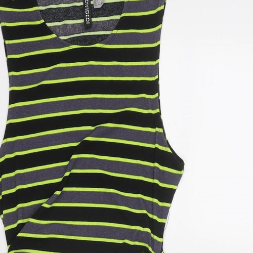 Divided by H&M Womens Black Striped Polyester Tank Dress Size S Round Neck Pullover