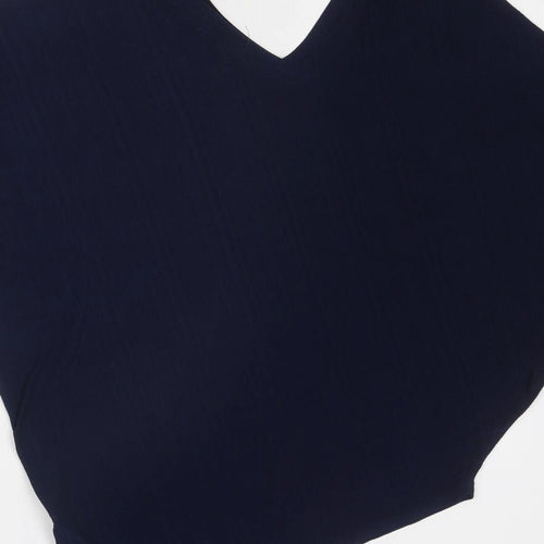 QED London Womens Blue Polyester Basic Blouse Size S V-Neck - Size S-M