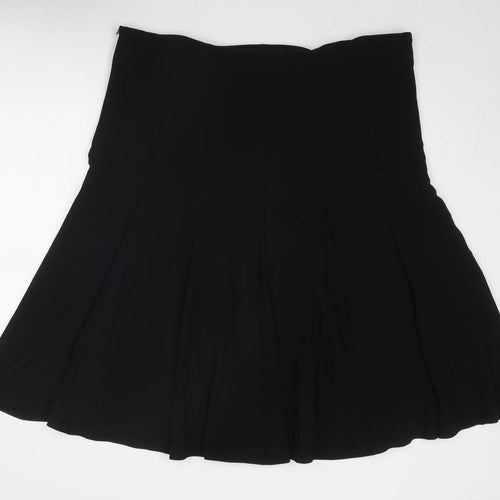 Marks and Spencer Womens Black Polyester Pleated Skirt Size 22 Zip